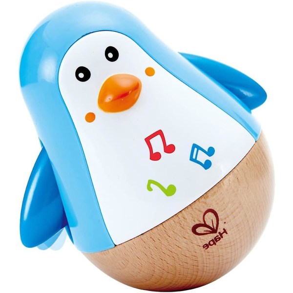 Penguin Musical Wobbler | Fargerik vinkling melodipingvin, Roly polyleketøy for barn 6 måneder+, flerfarget, 5'' X 2'' (e0331) , Blå (FMY)