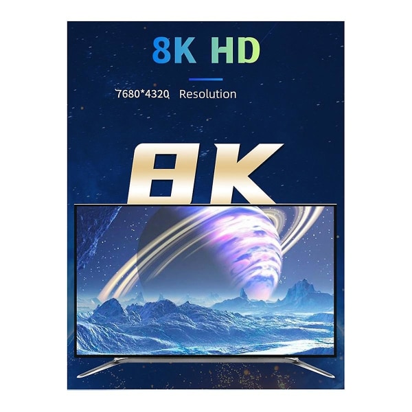 Dp1.4 8k 60hz Ultra HD Displayport hann-til-hann-kompatibel dataskjerm Ultra fin kabel, 5 meter (FMY)