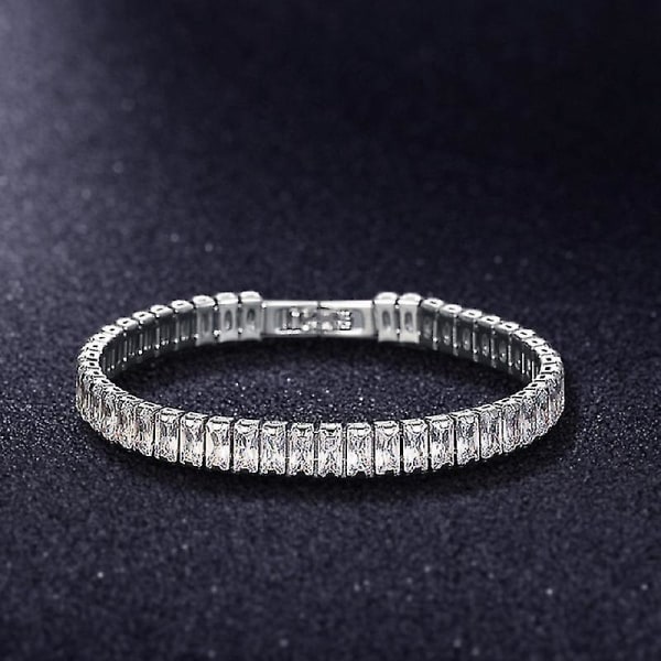 4mm Cubic Zirconia Grønn Tennis Armbånd Kjede Armbånd For Kvinner Menn Gull Sølv Farge Håndkjede Cz Chain Homme smykker (FMY) 17cm length 8