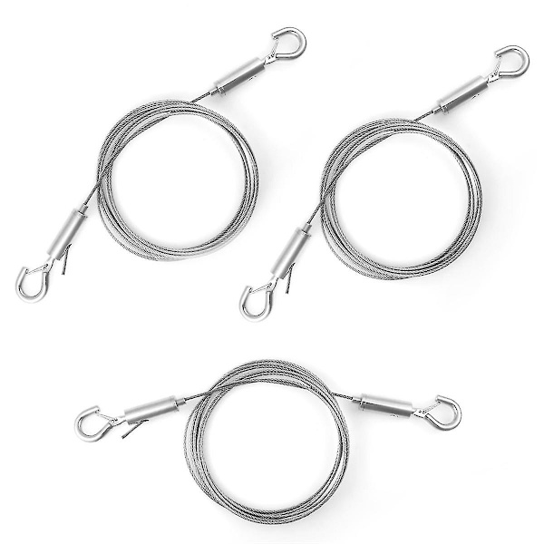 3 stk. justerbare stålwire med kroge, rustfrit stål billede ophæng wire heavy duty billede wire (FMY)