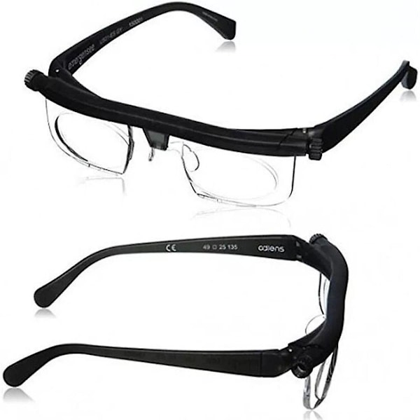 Klart syn -6d til +3d justerbar skivebriller variabel fokus lesebriller for eldre (FMY)