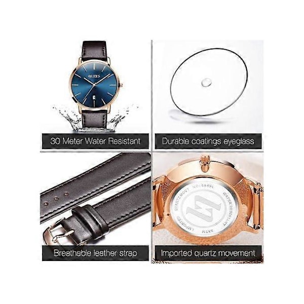 Ultratunn Quartz Klocka Herr OLEVS Lyx Roséguld Herrklocka (FMY)