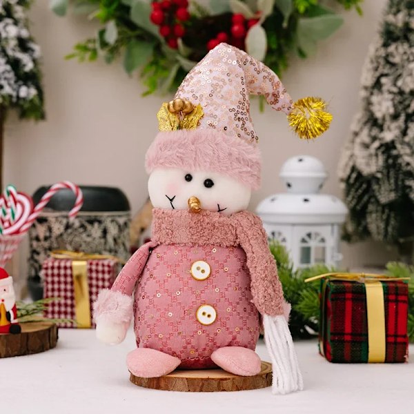 2024 Julenisse Pink Julemand Snemand Rensdyr Teleskop Dukke Glædelig Jul Dekorationer Til Hjemmet Julepynt Børnegaver (FMY) Standing snowman