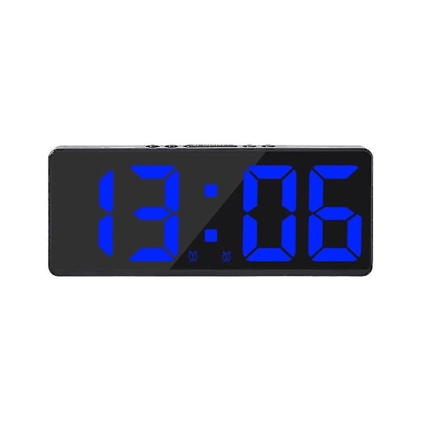 Smart Stor Digital Väggklocka Appkontroll Tid/datum/&ljud Aktivera & Nedräkningsfunktion Steglös Ljusstyrka & Volym Alarm Med Snooze Kul (FMY) Blue