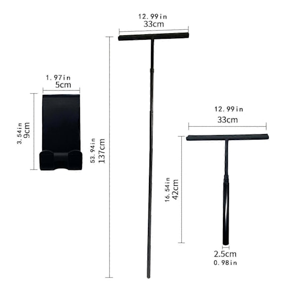 Skrapa Vattenavdragare Utdragbar Multipurpose Fönsterputsare Skrapa Glasrengöring för Glasdörrar Speglar Skjutdörr (FMY) 33CM