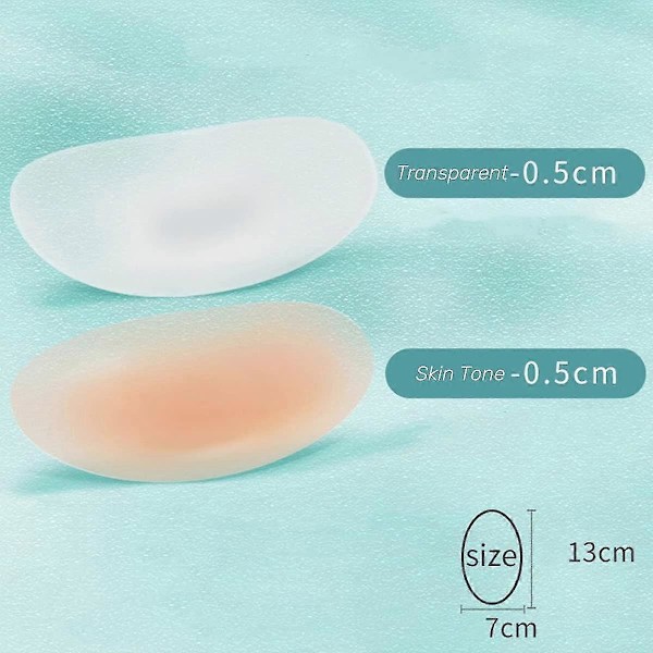 Silikon Skulderputer, Usynlige Pustende Skulderstroppputer Antislipp Push-up Puter, Gjenbrukbare Limskulderforsterkere - 2 Par (FMY) 2Pairs Transparent