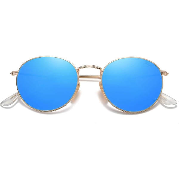 Små runde polariserede solbriller til kvinder Mænd Klassiske vintage retro solbriller Uv400 Sj1014 (FMY)