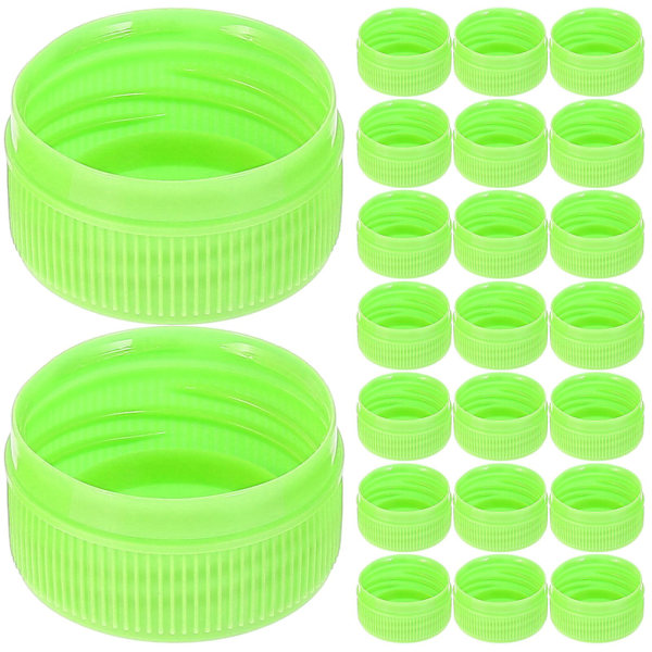 100 stk plastflaskehetter plastflaskedeksel fargede flaskelokk diy drikkeflaskehetter barn pedagogisk leketøy  (FMY) Fluorescent Green 3.30X3.30X1.70CM