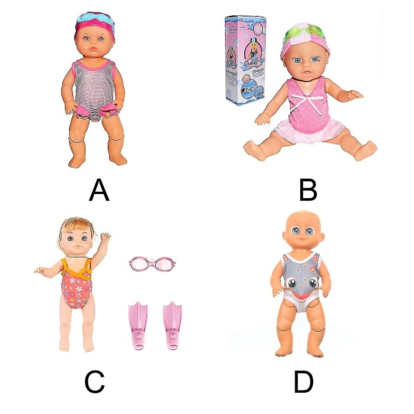 Uiva nukke - Interaktiivinen uiva nukke vauvanukke uintitoiminnolla (FMY) C