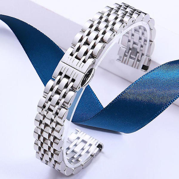 Armband för Garmin Lily 2 Klocka 7-Pärlor 14mm Rostfritt Stål Ersättningsrem (FMY) Silver