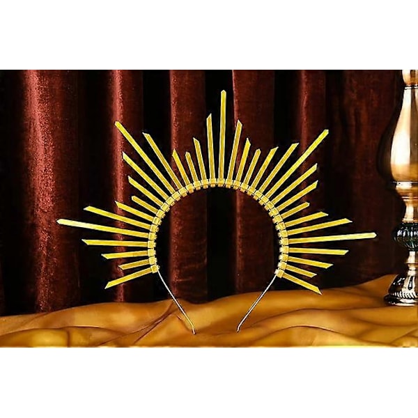 \"Halo Crown Sunburst Spike Crown Huvudsmycke Mary Hårband Kvinnors Halloween Kostym\" (FMY)