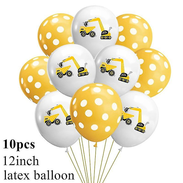 Byggkran Traktor Byggnadsfödelsedagstårta Dekoration Tårta Topper Bilar Fest Byggfest År Födelsedag Pojke 1:a Babyshower (FMY) 10PCS