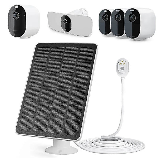 Solcellepanel for Arlo Pro 4/Ultra 2/Pro 3/Ultra/Pro 5S Overvåkingskamera Ladepanel - (FMY) Multicolor Black