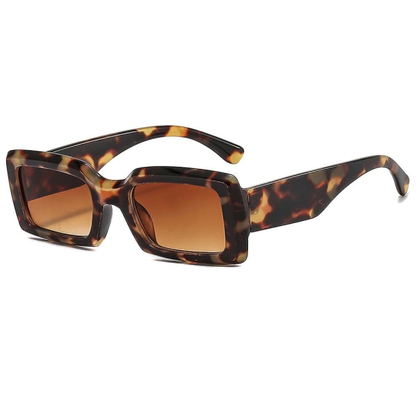 Wekity rektangel solbriller til kvinder Retro kørebriller 90'er vintage mode smalt firkantet stel Uv400 beskyttelse (FMY)