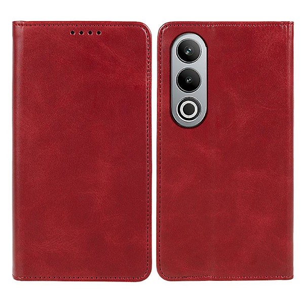 For OnePlus Nord CE4 5G Etui PU Læder Pung Cover Kalveskind Tekstur Telefon Skal med Magnetisk Lukning  (FMY) Red