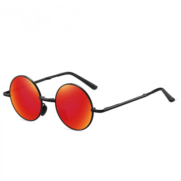 Foldbare runde solbriller til kvinder Mænd Uv-beskyttelse Foldbare solbriller Polariseret (FMY)