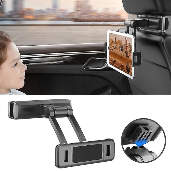 Justerbart nackstödsfäste för bil 360 graders roterande tabletthållare Stativ för telefon Tablet Switch (FMY)