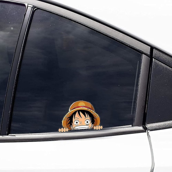 One Piece Monkey D. Luffy Peeker Stickers Anime Peeking Bildekaler för Motorcykel Laptop Skateboard Bike Bumper Window Decor (FMY)