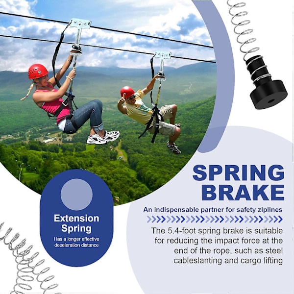 Zipline Fjærbrems 165cm Rustfritt Stål Zip Line Fjærbrems Kraftig Zipline Bremse Hastighetsreduksjon as shown