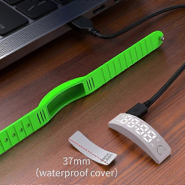 W5SV Älykäs rannekoru värinähälytyksellä, unenvalvonta digitaalinäytöllä, sähkökello - (FMY) Multicolor Green