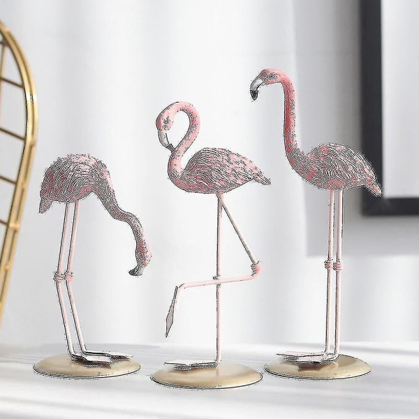 3 stilarter Stående Flamingo Dyr Resin Statue Ornament Figurer Skulptur (FMY) C
