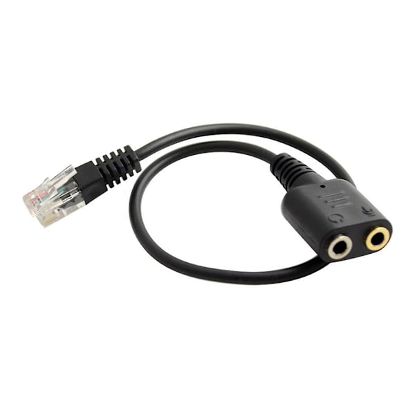 Huvudtelefonadapter Headsetkonverter 3.5 RJ9 Headset Adapter 3.5 PC Headset 3.5 mm Jack Headphone Converter 3.5 (FMY) Black