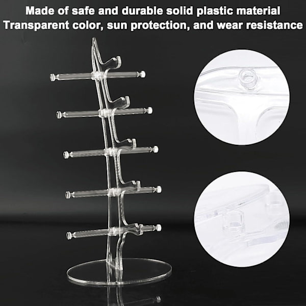 5 par solbrillerholder, solbriller stativ plastik solbriller display transparent briller stativ flere par til solbriller show  (FMY)