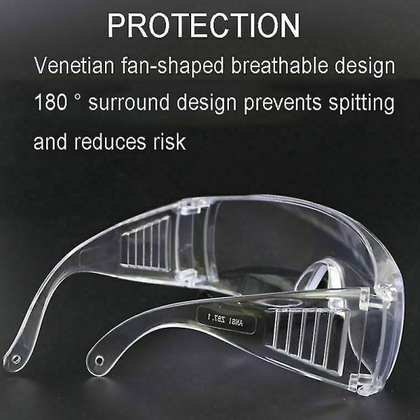 Vernebriller Briller Medisinsk øyebeskyttelse Kjemisk arbeidslab Støvklar linse (FMY)