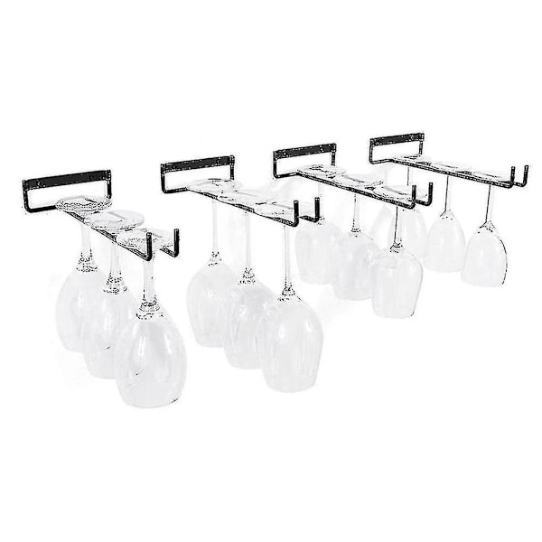 4 stk. Vinglassholdere Veggmontert Hengende Hylle Vinglass Display Stativ kompatibel med Skap Og Bar B-C4