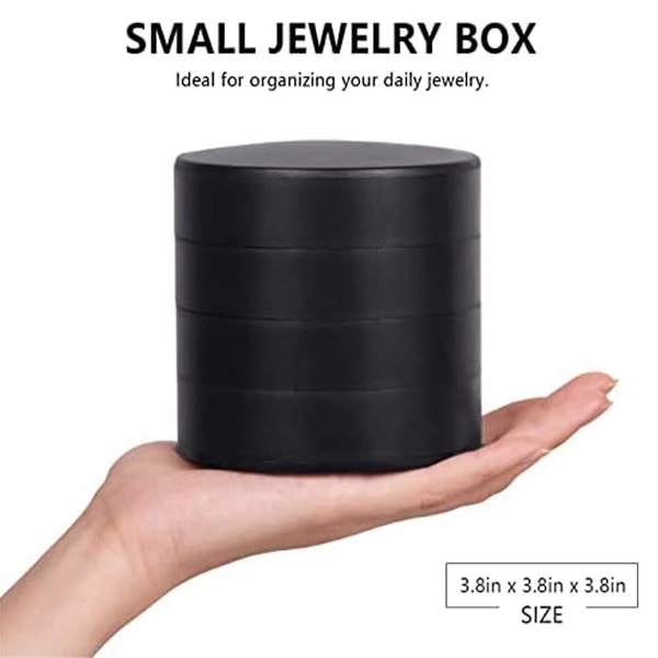 Smykkearrangør, liten smykkeoppbevaringsboks øredobberholder for kvinner, roterende reisesmykkebrett (FMY)