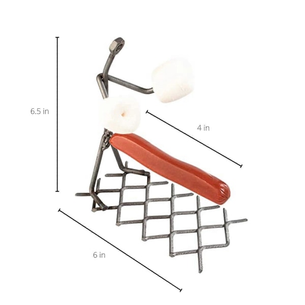 Pølse-Rister, Rustfrit Stål Tre-Mands Stick Figur Grill, Sjov Grill-BBQ Grill Gave til Far, Mænd -1stk (FMY)