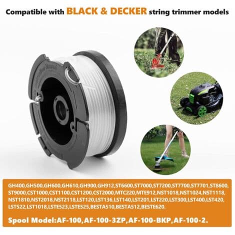Trimmertråd for Black & Decker AF-100, erstatningsspole, 6 erstatningsspoler (FMY)