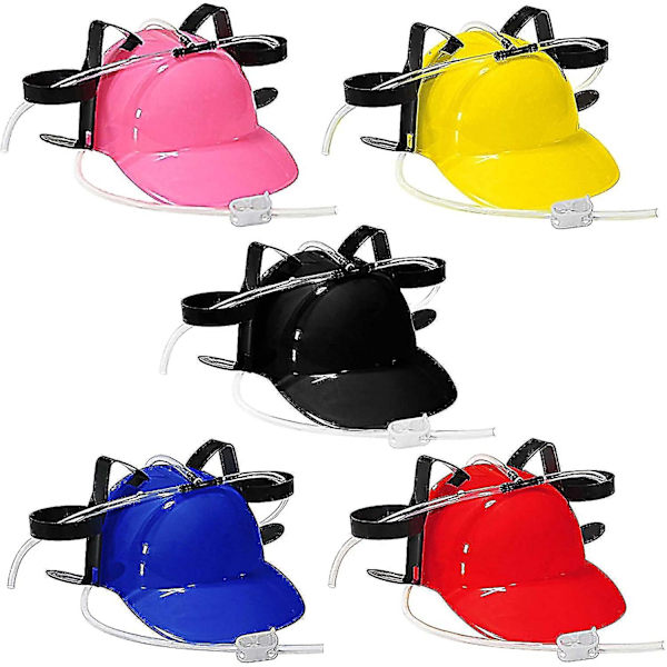 Öl-dricks-hjälm - Justerbar burk-hållare hatt drickare Topper - Öl Soda Straw - Party Kul Dricka 1st slumpmässig färg (FMY)