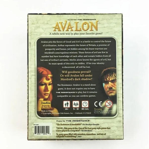 The Resistance Avalon-kortspill Indiebrett og kort Sosialt fradrag Party Strategikort Spillbrettspill (FMY)