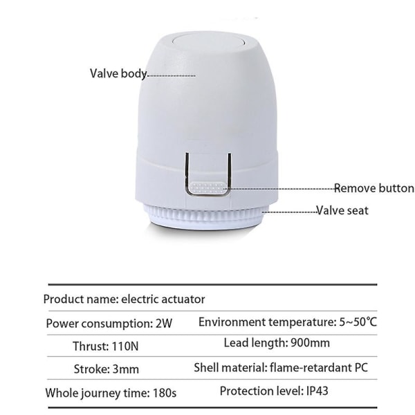 Golvvärmeventil Nc Ac 230v Elektrisk Termisk Ställdon Grenrör För Värmegolvtermostat  (FMY) white