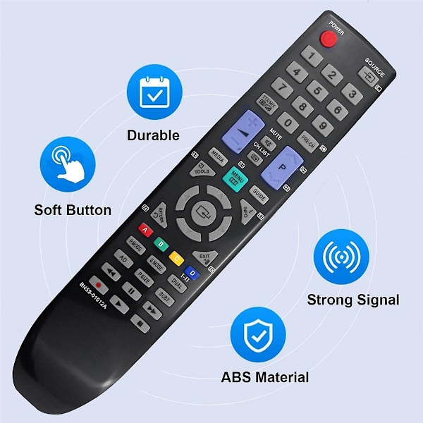 Ersättningsfjärrkontroll Bn59-01012a för Le22d450 Ps42c430 Le32c455 Ps42c450b1w Lcd Led Plasma Tv  (FMY)