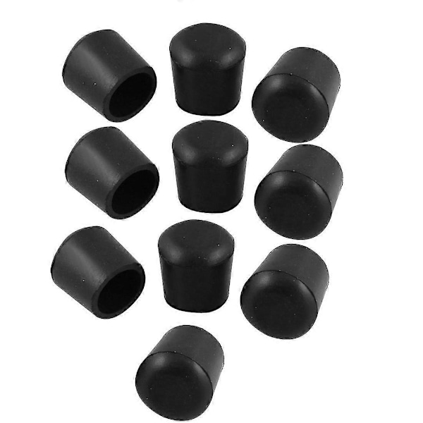 10 stk. kjegleformede 25 mm Dia møbelbord stol gummiføtter pads svart (FMY)