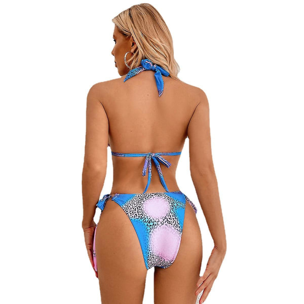 Naisten kaksiosainen uimapuku Seksikäs uimapuku riimunauhakolmio bikinisetti xl (FMY)
