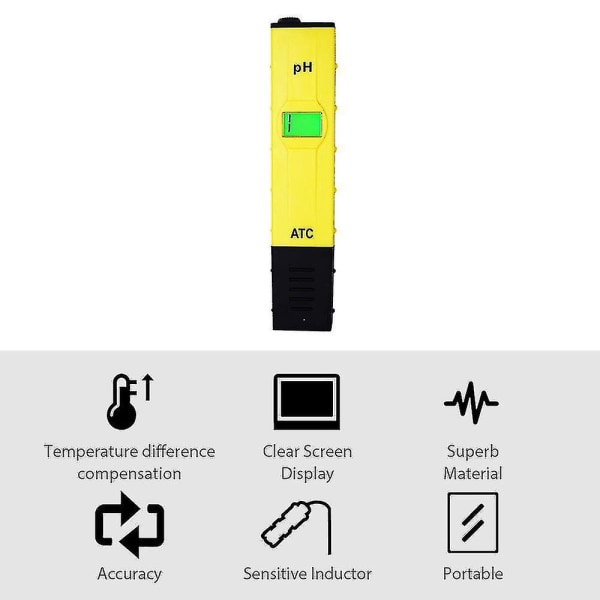 Digital Meter Ph-detektor håndholdt med ryg til Rium/ Y/ Swimming Pool/ Lab/ Food (FMY)