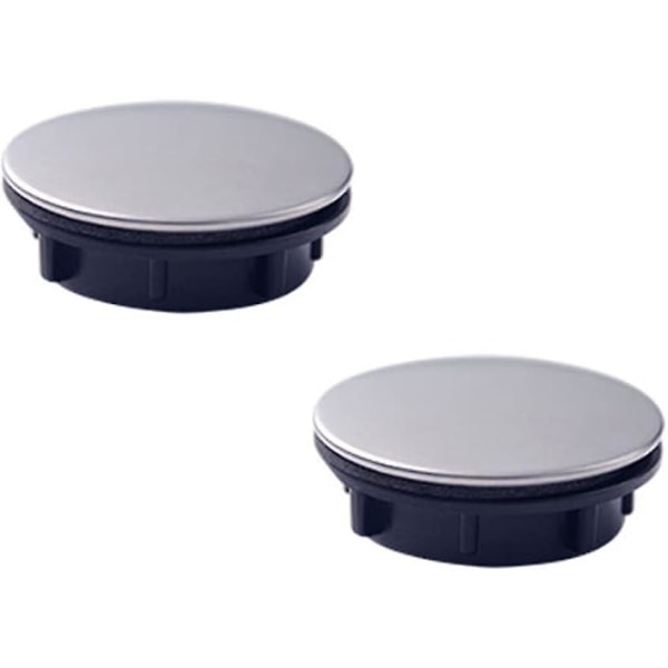 2-pack hålkåpor för diskbänkar för diskbänk, vattenkranhål, cover för badrumsblandare, översvämningsöverdrag för diskho i rostfritt stål (45 mm) (FMY)