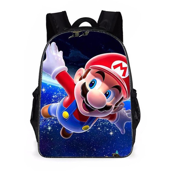 Børne Super Mario Rygsæk Skoletaske Casual Bookbag Rejsetaske Gave (FMY) B