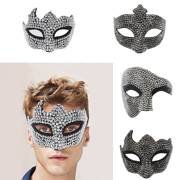 Rhinestones Masker Fest Cosplays Kostyme Foto rekvisita Mardi Gras Masker Med stropper Diamant Maskerade Masker For Dame Dame (FMY)