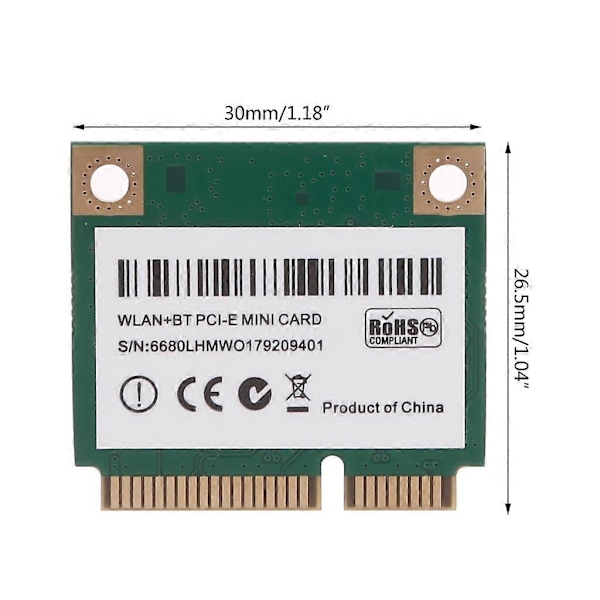 Killer 1650X 3000Mbps WiFi 6 Adapter Bluetooth-kompatibel 5.1 DualBand Trådlöst Kort A Bare card