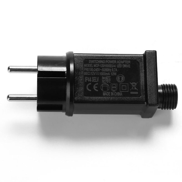 Nätadapter 12v 12w Alltid Ljus/Blinkande Drivningseffekt Led-drivrutin Vattentät Ip44 Nätadapter  (FMY) Black