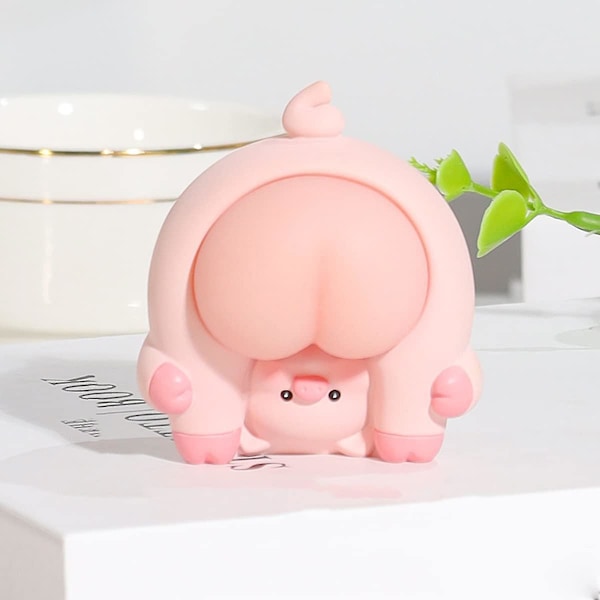 Myk Squishy Rumpe Leke Myk Squishy Rumpe Ornament Kan Klype Q Bomb Rumpe Ornament Stressleke Søt Morsom Nyhet Tegneserie Silikon Avlastningsleke   (FMY) pink