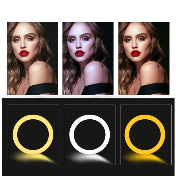 10 tommer Fill Light Rgb Lights Desktop Selfie Ring Light Led Seven Color Beauty Fill Light (FMY)