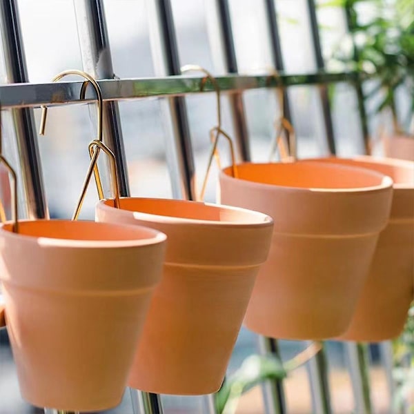 Kukkaruukun Pidike Kiinnitettävä Seinälle Ripustettava Kukkaruukun Teline Kannattimet Puutarhatarvikkeet Sisä- ja Ulkokäyttöön (FMY) Rose Gold 5 Packs