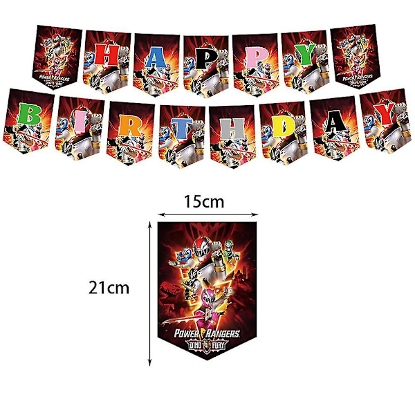 Power Rangers Temafest Pynt Ballonger Banner Kake Topper Sett (FMY)
