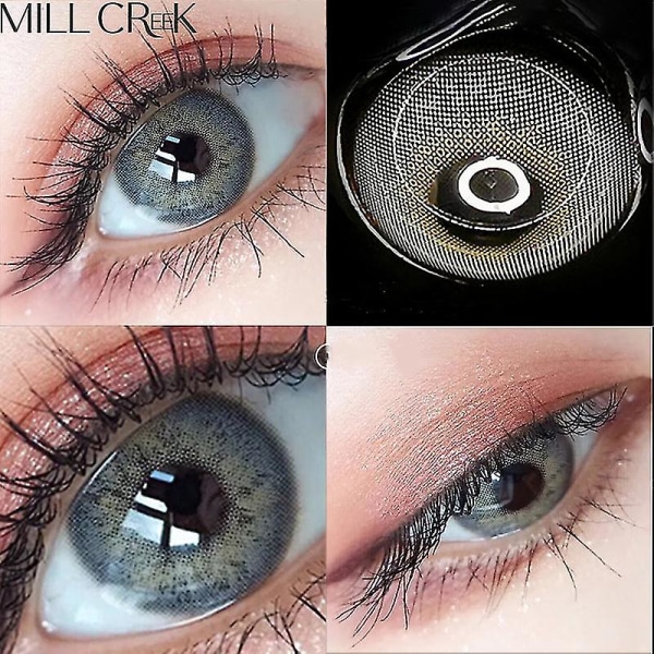 Naturlig farve Lens Øjne 2stk Årlig farve Kontaktlinser til øjne Skønhed Rød Mode Stor Diameter Animation Lens Cosmetics (FMY) Russian grey1