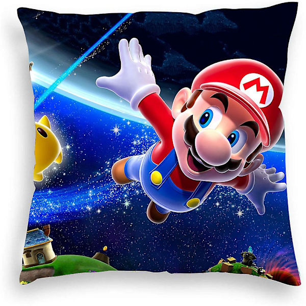 Super Mario Bros-kuddfodral, prydnadskudde, heminredning, soffa, säng, barnrum (FMY) C
